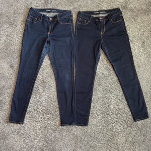 Bundle of 2 - Old Navy Rockstar Mid-rise Dark-wash Jeans